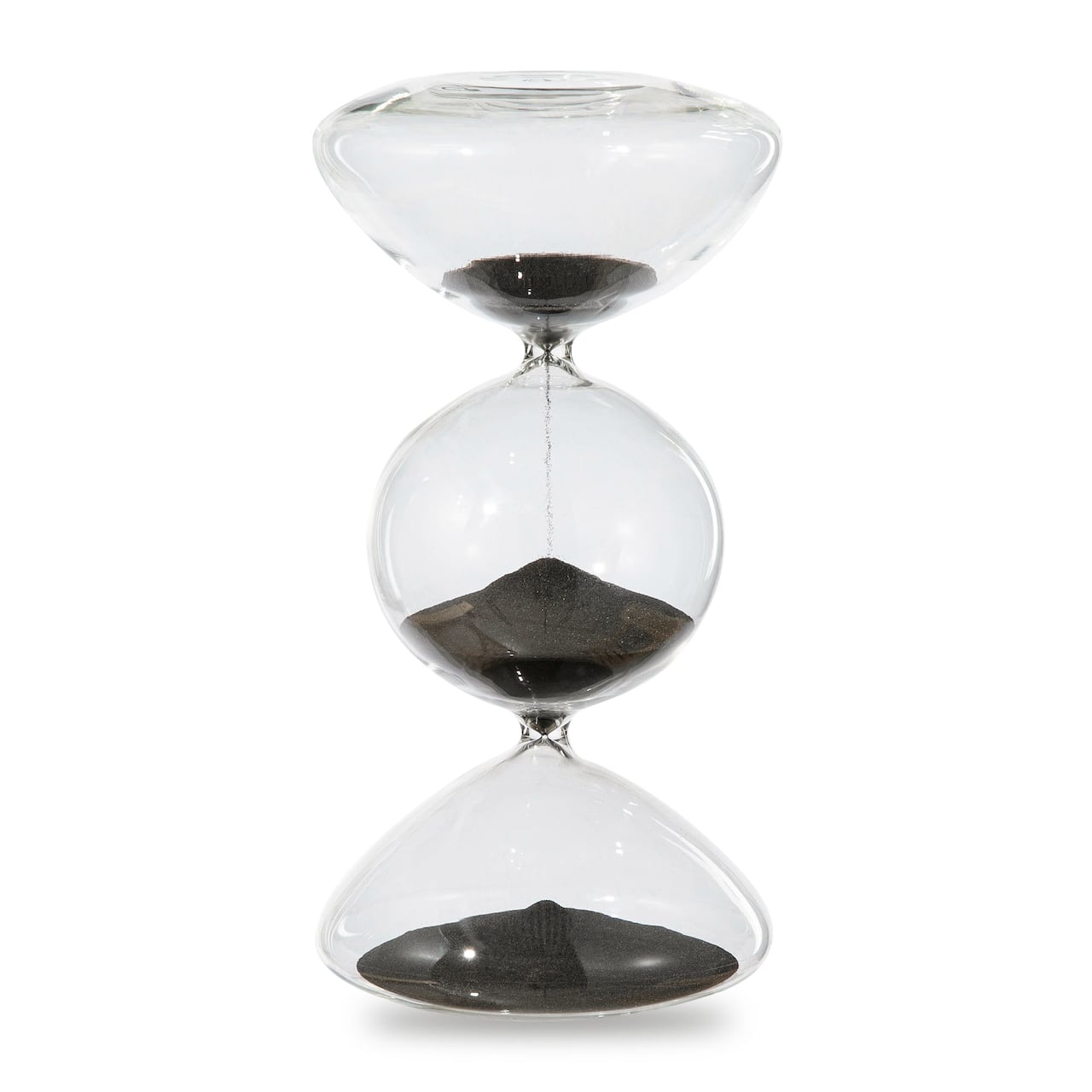 Glitzhome® 10.25" Modern Tri-Layer Hourglass with Black Sand